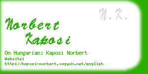 norbert kaposi business card